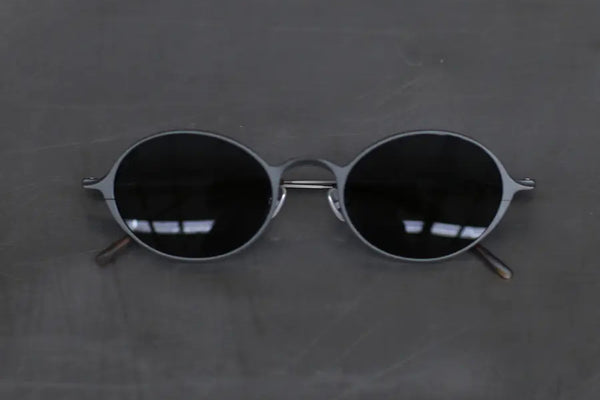 Rigards oval aluminum-magnesium alloy frame glasses RG0103AL series collection RG-RG0103AL-HKSHP gray frame dark gray lenses